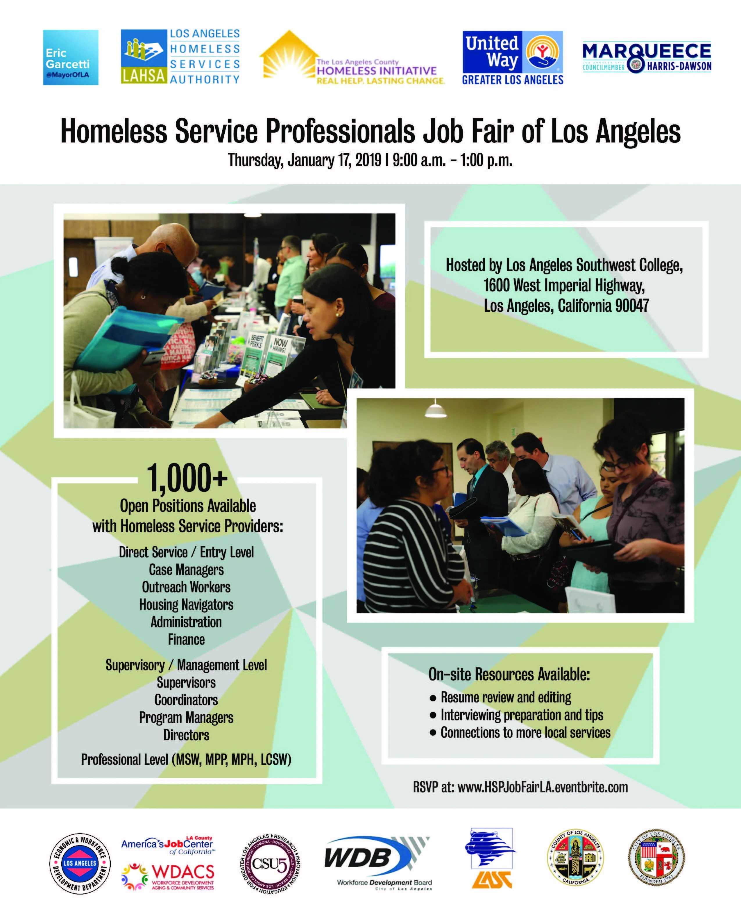 Homeless Service Professionals Job Fair of Los Angeles California